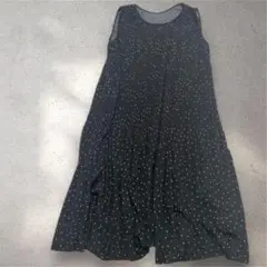 SUREBE カットソーロングワンピース　ノースリーブ　L プリーツ
