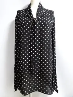 【美品】VALENTINOヴァレンティノドットボウタイブラウス40シルク