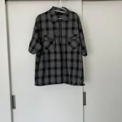 RAGEBLUE ハーフジップ バルーンルーズ シャツ L ブラック チェック