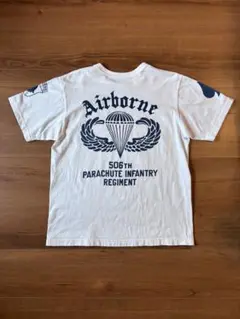 CUSTOM KING ミリタリー プリント Tシャツ　 AIR BORNE
