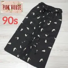 【美品】PINKHOUSE ピンクハウス 猫 ドット リボン タイト スカート