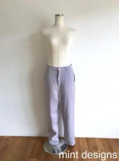 ミントデザインズ/パンツ/10分丈/F/リネン×ウール/裏地付き/パープル日本製