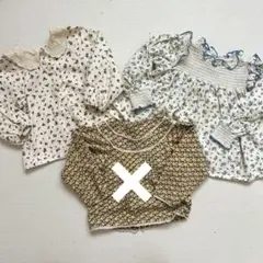 90cm ZARA 女の子長袖トップス2枚セット 花柄 春秋 レース フリル