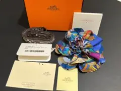 エルメス フローラ コサージュ 161068 N 05TU シルク ブルー