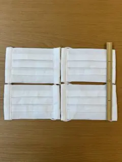 値下げ！♢ハンドメイド　ガーゼマスク♢ 子供向け　プリーツマスク　4枚セット