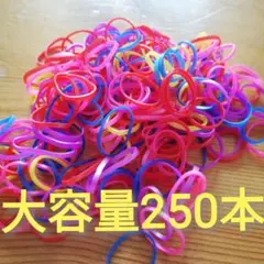 【大容量250本】ネオンカラー。ヘアゴム　モビロン　使い捨てゴム　ベビー　ペット