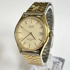ELGIN エルジン 16-399　デイト　ゴールド　電池切れ