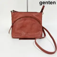 22S157 【美品】genten ゲンテン ショルダーバッグ 赤 レザー