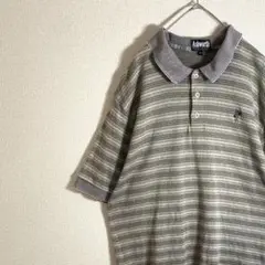 古着　Ashworth ストライプ ポロシャツ 半袖 ワンポイント　USA