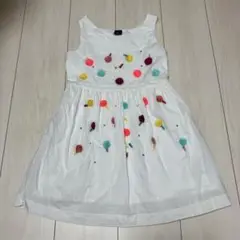 GapKidsホワイトノースリーブワンピース 120cm