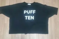 SOLAMONAT ブラック PUFF TEN Tシャツ