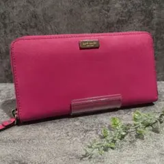 【美品】kate spaee レザー長財布 ピンク