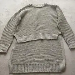 【格安】【美品】GU ニット　セーター　オフグレー　Mサイズ　丈長い