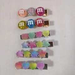 M&M'sデザイン ヘアクリップ ６個セット