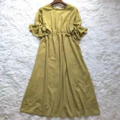 【USED】JINTY　ロングワンピース　かぶりタイプ　マスタード3L