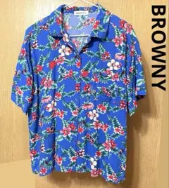 派手☆ WEGO BROWNY ボタニカル柄 開襟シャツ　レディース