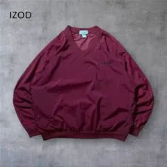 【1604】美品90年代IZODプルオーバージャケット刺繍ロゴピステ短丈Vネック