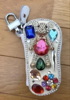 ホワイト キーリングケース