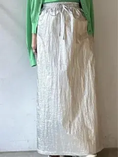 ELENDEEK WRINKLE EASY SK シルバースカート
