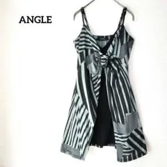 ANGLE アングル キャミソール チュニック ストライプ ブラック系