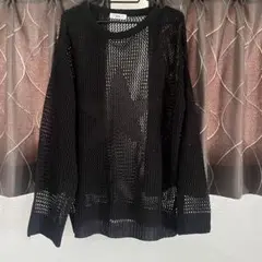 WEGO メッシュニット 長袖 黒 F