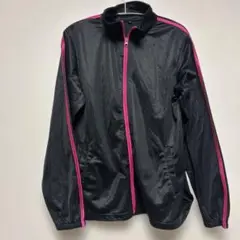 黒とピンク　フルジップジャケット　ジャージ　Mサイズ　スポーツ　トレーニング