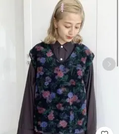 VANS × BEAMS BOY 別注 フラワー フリース ベスト