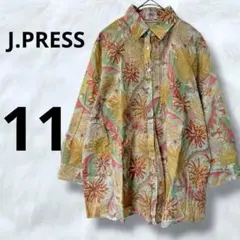 美品✨J.PRESS ジェイプレス　柄シャツ　透け感　シアー素材　ブラウス