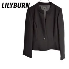 【LILYBURN 東京ソワール】ノーカラージャケット　ブラックフォーマル