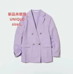 新品　リネンブレンド　ユニクロ　ラベンダー　サマージャケット