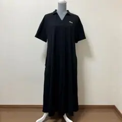FILA フィラ　夏　ポロシャツワンピース　ワンピース　ブラック　半袖　夏