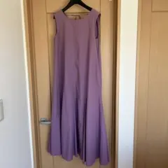 ノースリーブ ロングワンピース パープル