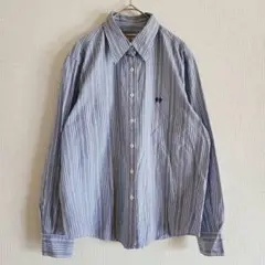【McGREGOR】（M）レギュラーカラーストライプ長袖シャツ/シンプル