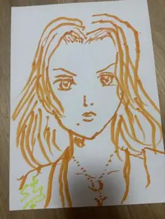 すずの足描きオレンジ色ブリーチ人物イラスト