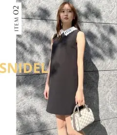 SNIDEL レース　付け襟　ワンピース　ブラック　こじはる　小嶋陽菜