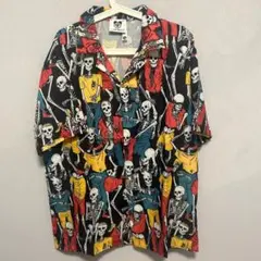アバンギャルド 骸骨 メンズ 半袖 シャツ 柄シャツ 個性的 L XL 夏