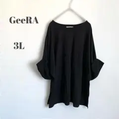 【GeeRA 】ドルマンTシャツ　ブラック　ゆったり　大きい　サイズ　３Ｌ