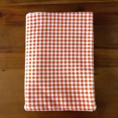 リックラック　スパンフランス40　オレンジチェック150×52 2b2