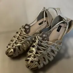 EVOL パンプス　シューズ　ゴールド