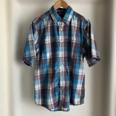Kavu メンズ M ダブルポケット スナップボタン 半袖 襟付きキャンプシャツ