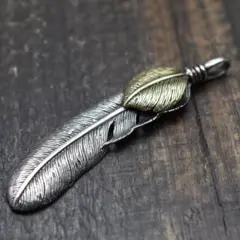 70mm シルバー925 上金特大フェザー ココペリメタル