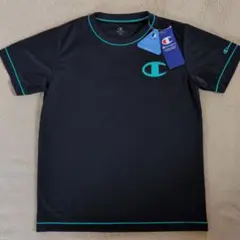 Champion トリム付き黒Tシャツ 新品タグ付き
