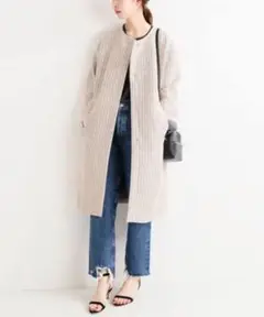 定価5万円　IENA リボンツイードノーカラーコート