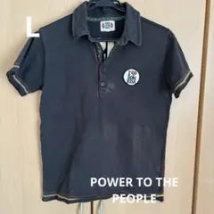POWER TO THE PEOPLE ポロシャツ L ダークグレー