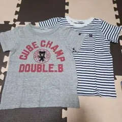 【2枚セット】DOUBLE.B Tシャツセット グレー・青 110 ダブルビー