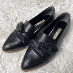 美品✨ダイアナ　リボン　ローファー　22cm レザー　ブラック