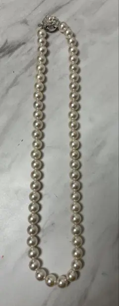 合成パールネックレス　8㎜　SILVER刻印