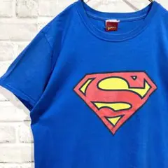 SUPERMAN スーパーマン ロゴT 青 メンズM相当 1917