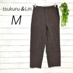カジュアルパンツ ウエストゴム M ダークブラウン 綿％ 柔らか素材 薄手