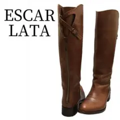エスカラータ ESCARLATA 37 バックジップ ジョッキーブーツ 茶